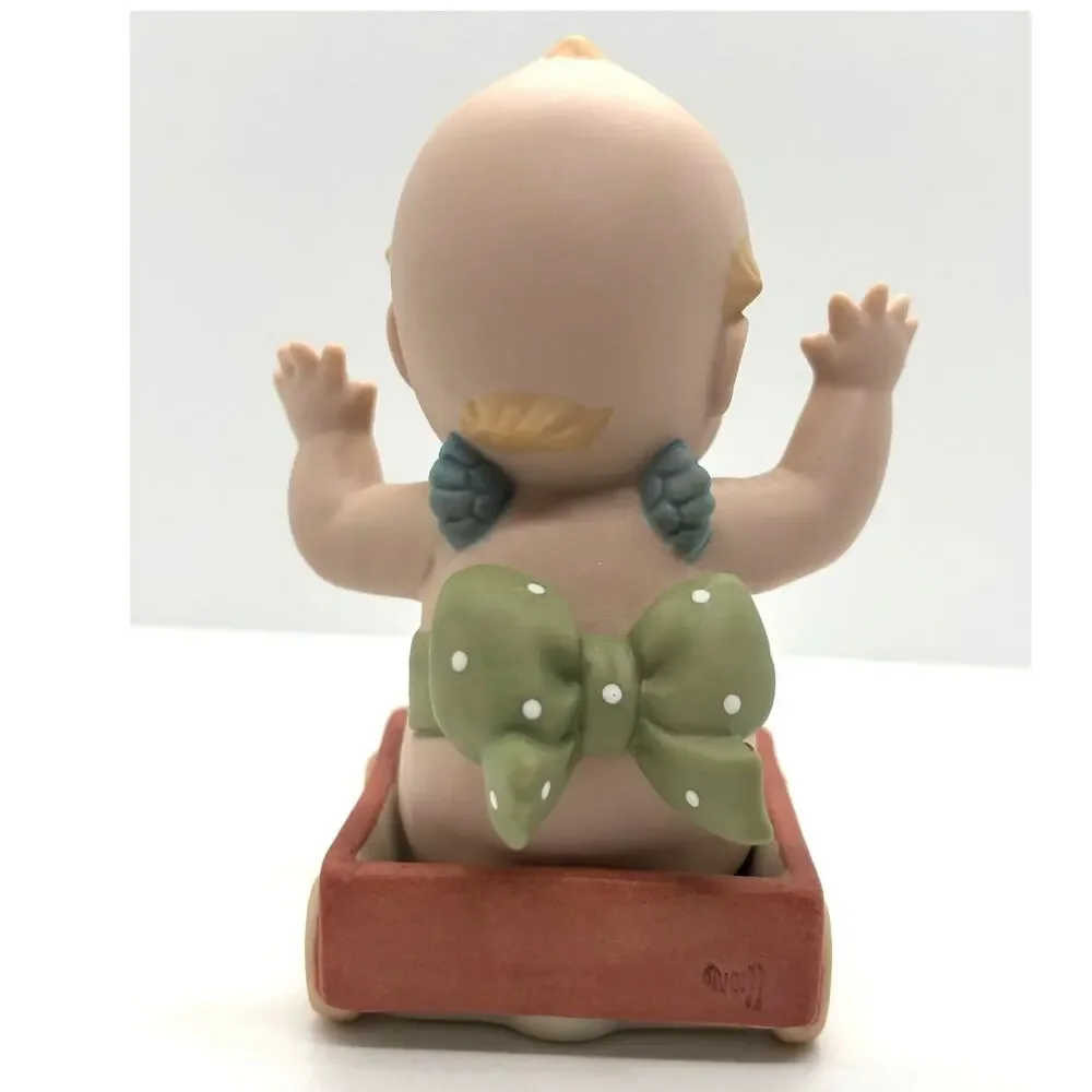 VTG 1993 Enesco, Rose O'Neill Porcelain Kewpie Doll, Match Box Wagon w/Box & Tag